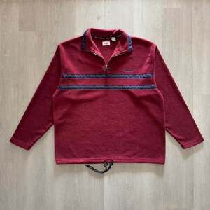 Vintage Perry Ellis America 1/4 Zip Fleece Pullover Red Size XL
